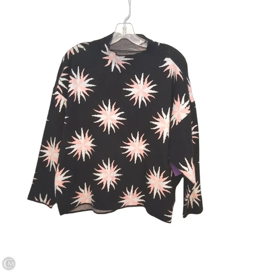 Sweater By Maeve In Black & Pink, Size: 1x