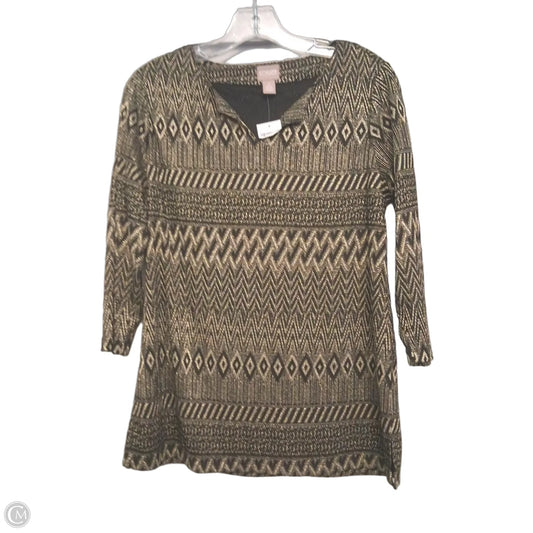 Top Long Sleeve By Chicos In Gold, Size: M
