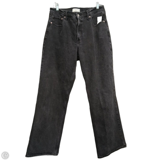 Jeans Wide Leg By Abercrombie And Fitch In Black, Size: 12
