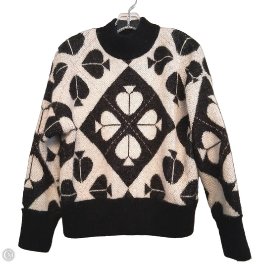 Sweater Designer By Kate Spade In Black & Silver, Size: S