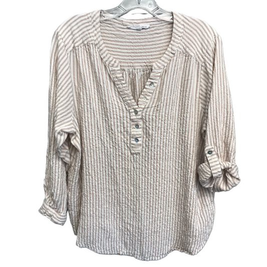 Striped Pattern Top Long Sleeve By Jane And Delancey, Size: 2x