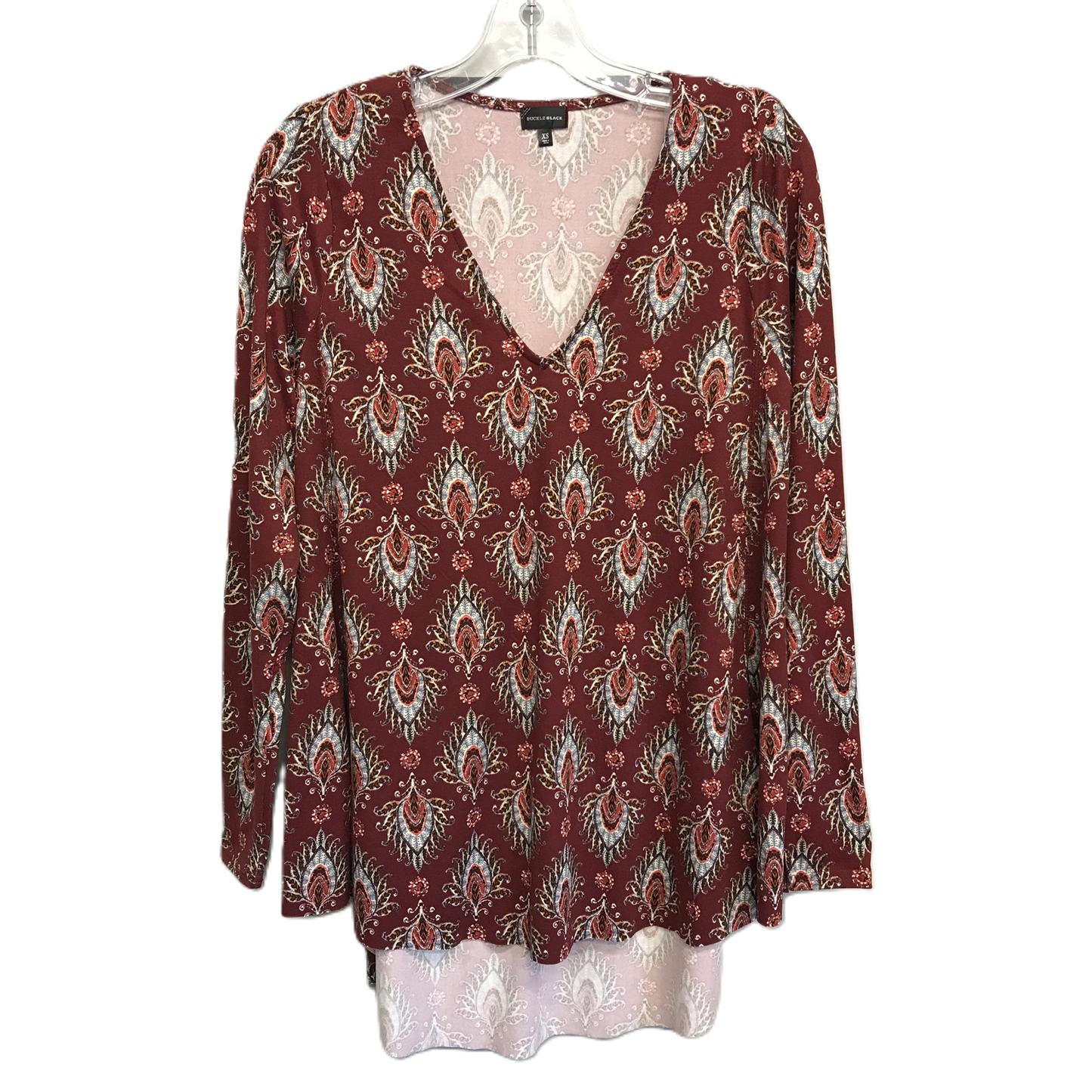 Multi-colored Top Long Sleeve By Buckle Black, Size: Xs