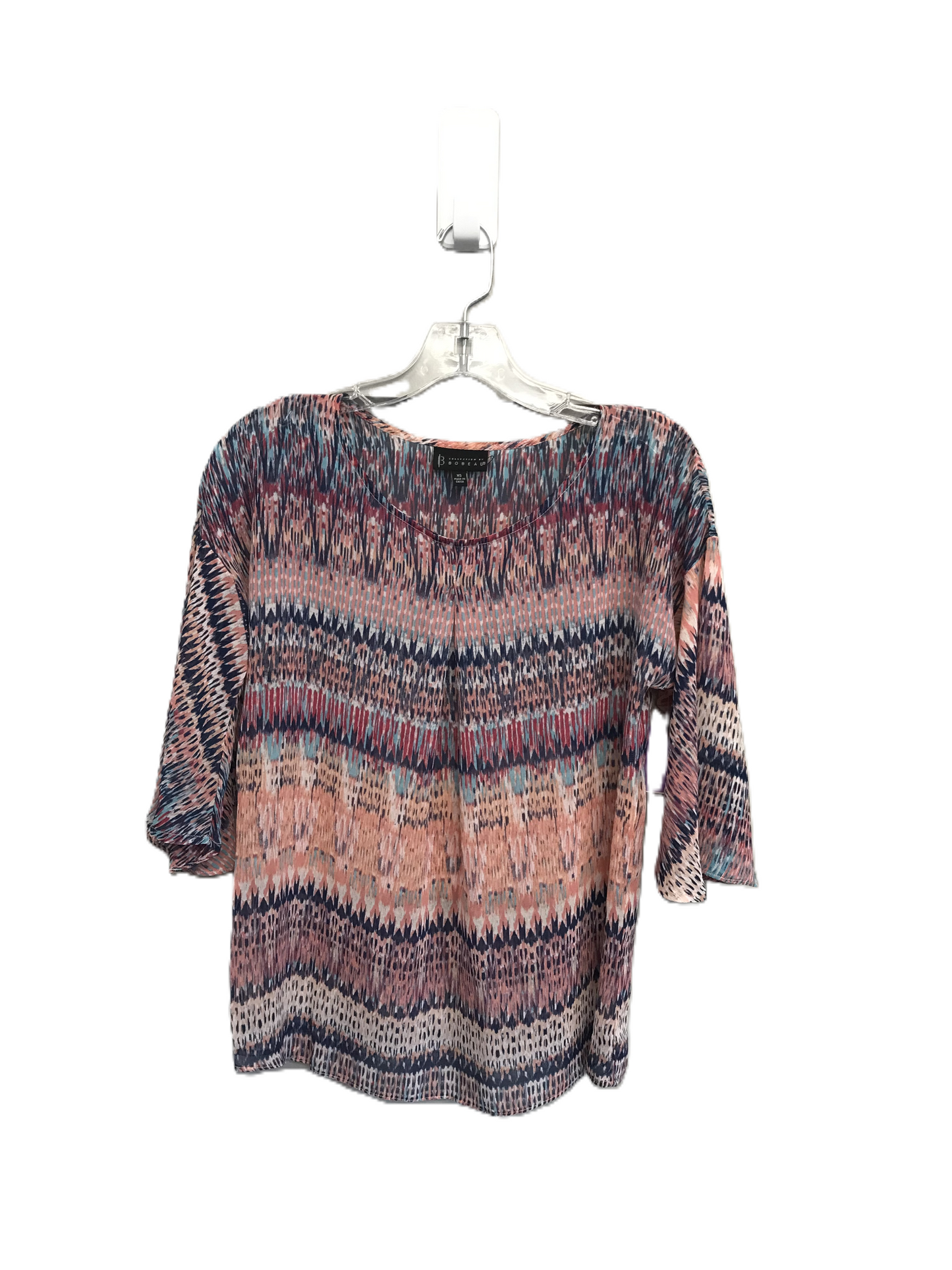 Multi-colored Top Long Sleeve By Bobeau, Size: Xs