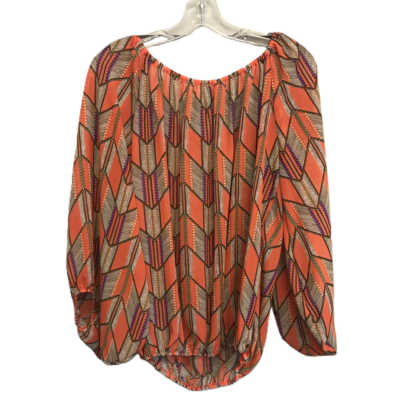 Multi-colored Top Long Sleeve By Ariella, Size: L