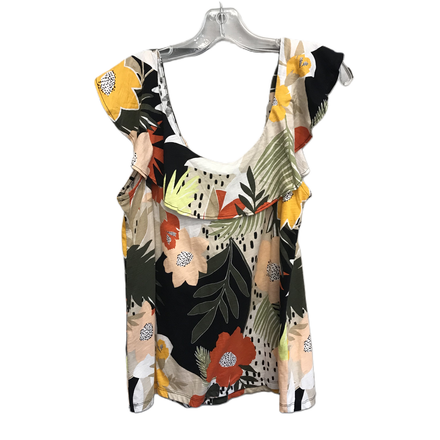 Tropical Print Top Sleeveless By Loft, Size: L