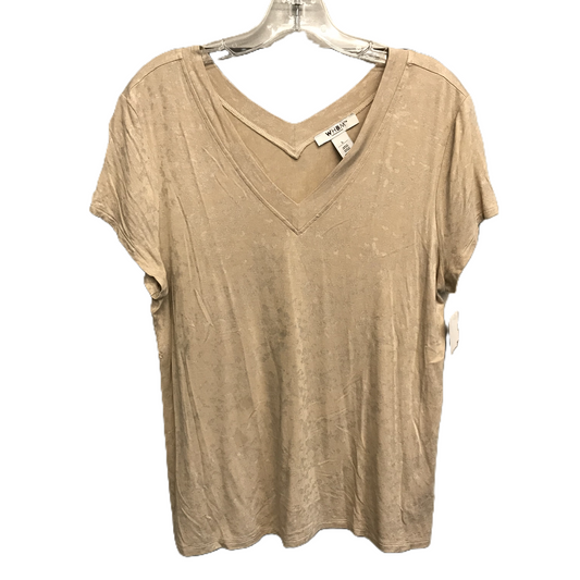 Tan Top Short Sleeve By White House Black Market, Size: L