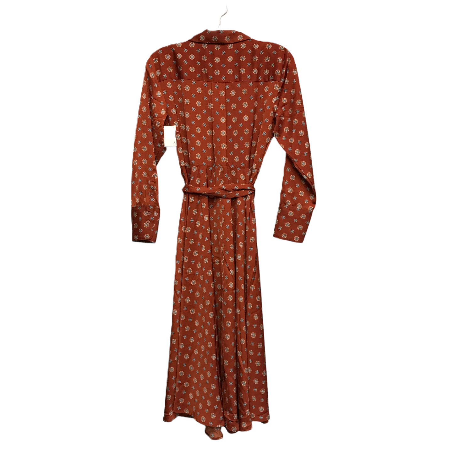 Dress Casual Midi By Banana Republic In Orange & Tan, Size: Xs