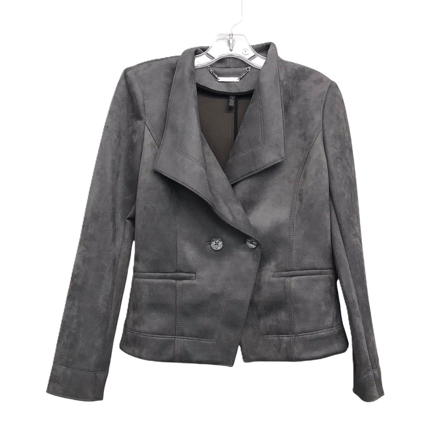 Jacket Moto By White House Black Market In Grey, Size: S