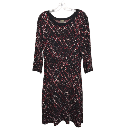 Dress Casual Midi By Taylor In Black & Red, Size: L