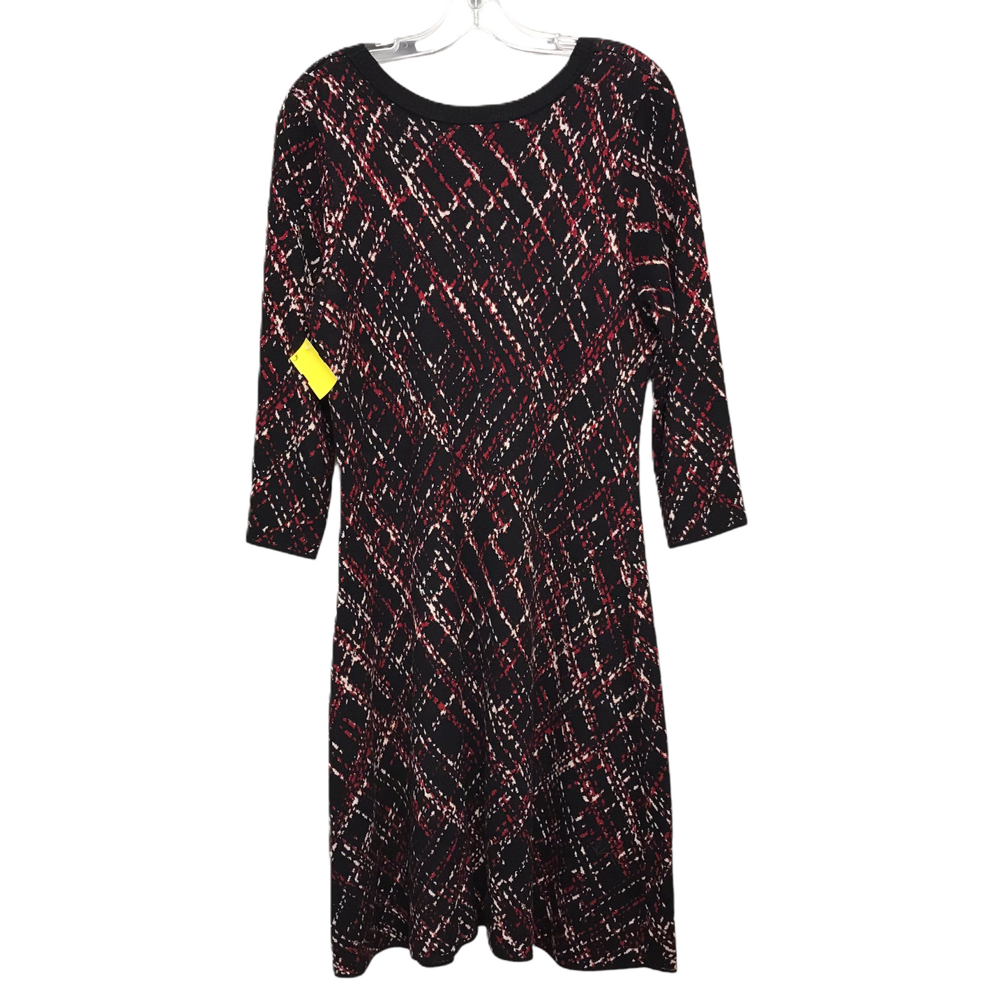 Dress Casual Midi By Taylor In Black & Red, Size: L