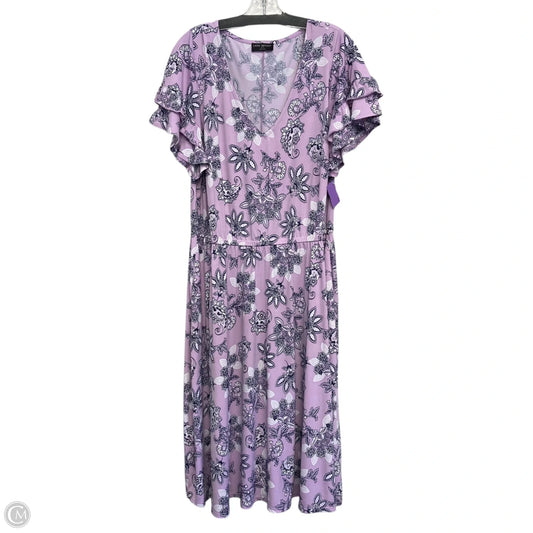 Dress Casual Short By Lane Bryant In Purple & White, Size: 1x