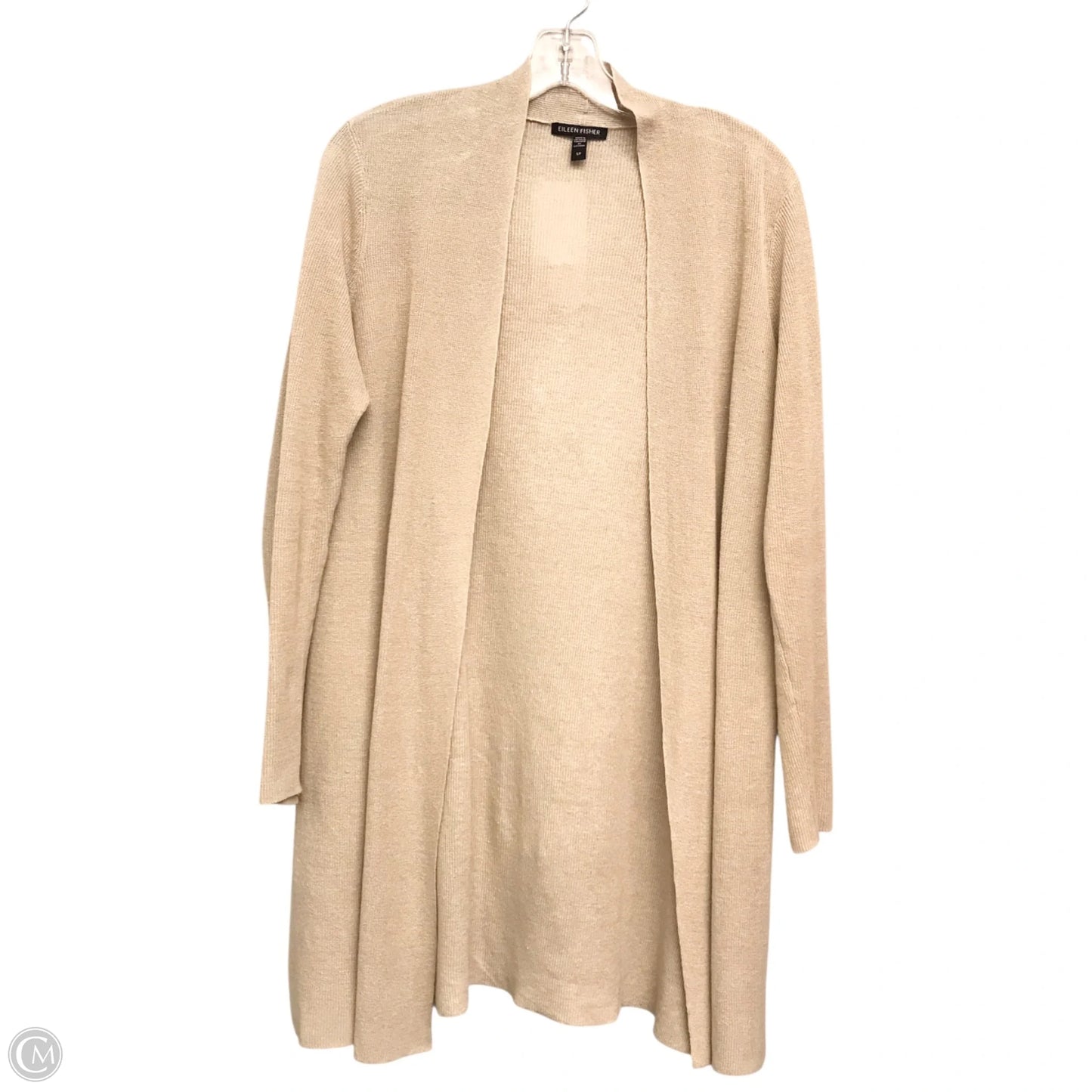 Sweater Cardigan By Eileen Fisher In Tan, Size: S