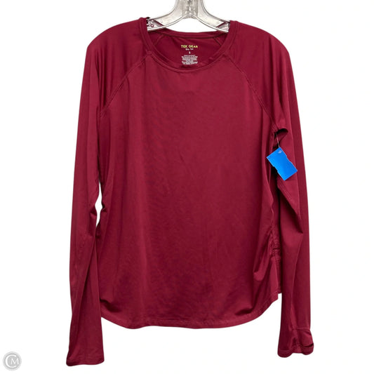 Athletic Top Long Sleeve Crewneck By Tek Gear In Maroon, Size: S
