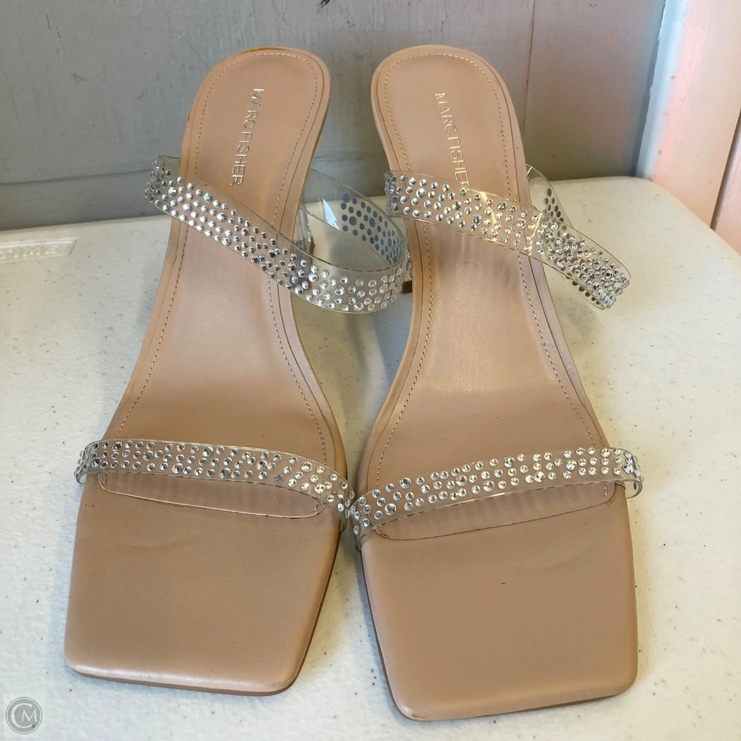 Sandals Heels Block By Marc Fisher In Clear, Size: 11