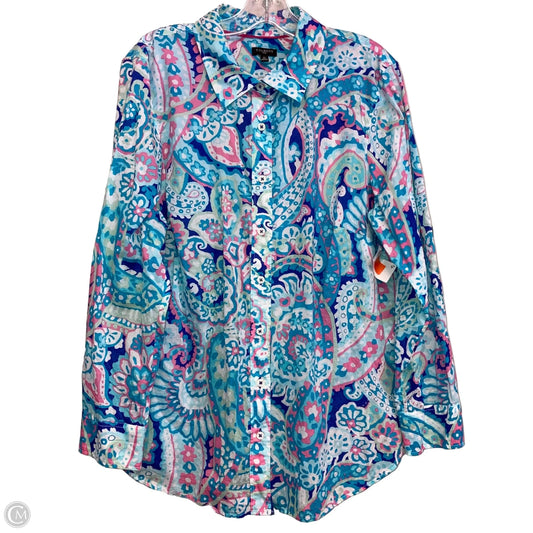 Top Long Sleeve By Talbots In Multi-colored, Size: 1x