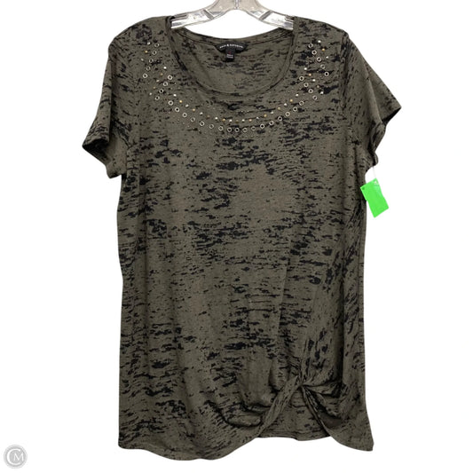 Top Short Sleeve By Rock And Republic In Black & Grey, Size: L
