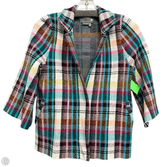 Sweater Cardigan By Anthropologie In Plaid Pattern, Size: Xs