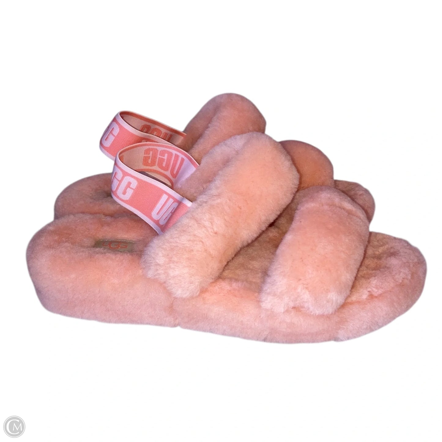 Slippers Designer By Ugg In Peach, Size: 9
