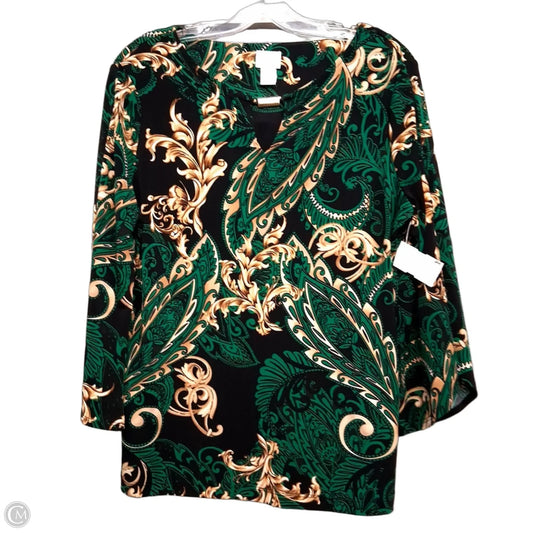 Top Long Sleeve By Chicos In Multi-colored, Size: M