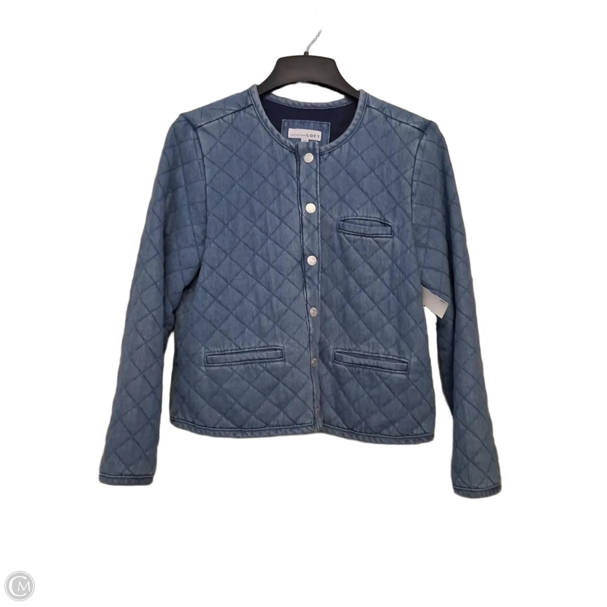 Jacket Denim By Loft In Blue Denim, Size: L