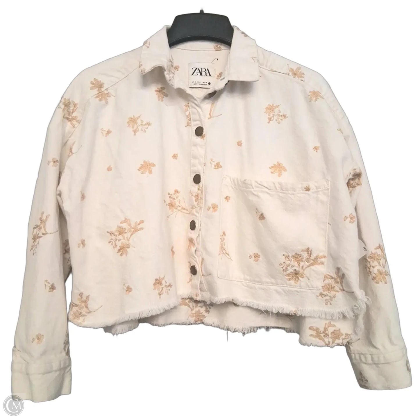 Jacket Denim By Zara In White, Size: S