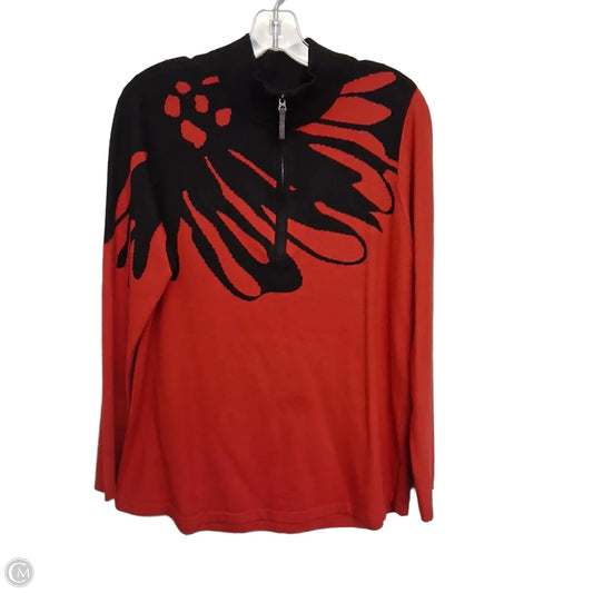 Sweater By Chicos In Black & Red, Size: Xl