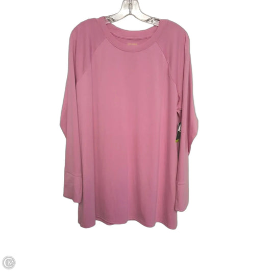 Top Long Sleeve Basic By Tek Gear In Pink, Size: 1x
