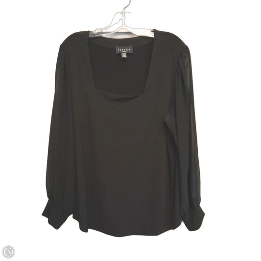 Top Long Sleeve By Premise In Black, Size: 1x