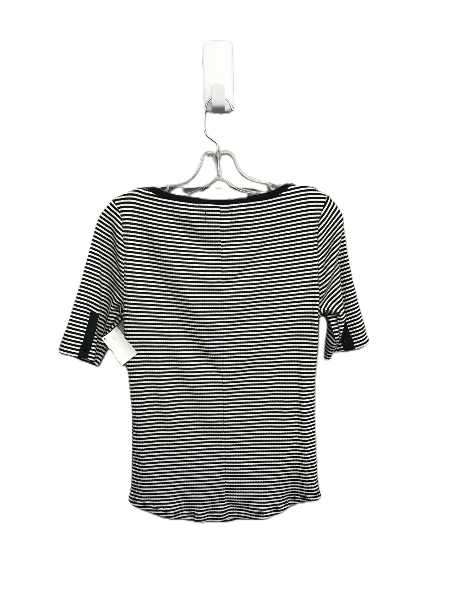 Black & White Top Short Sleeve Basic By J. Crew, Size: S