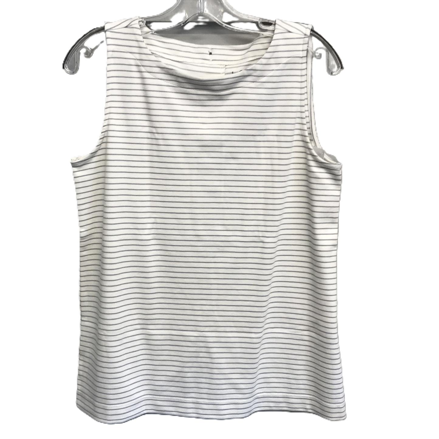 Grey & White Top Sleeveless By Loft, Size: S