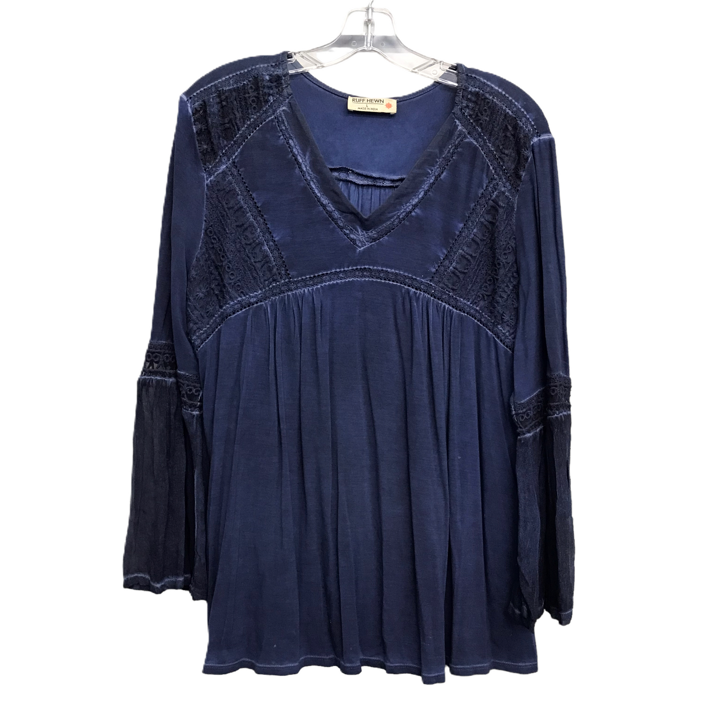 Top Long Sleeve By Ruff Hewn In Navy, Size: L