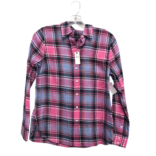 Top Long Sleeve By Talbots In Plaid Pattern, Size: Sp