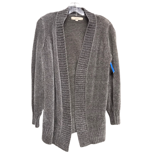 Sweater Cardigan By Loft In Grey, Size: S