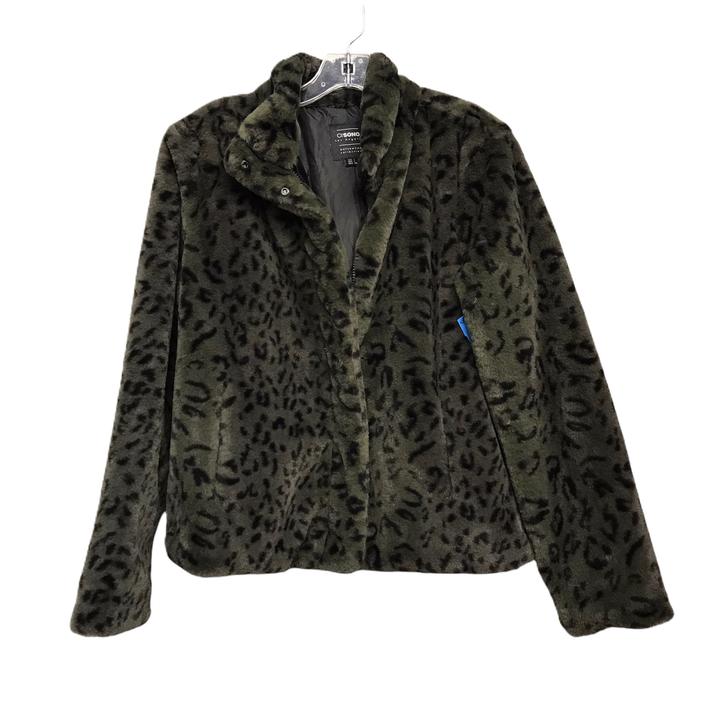 Jacket Faux Fur & Sherpa By Ci Sono In Animal Print, Size: L