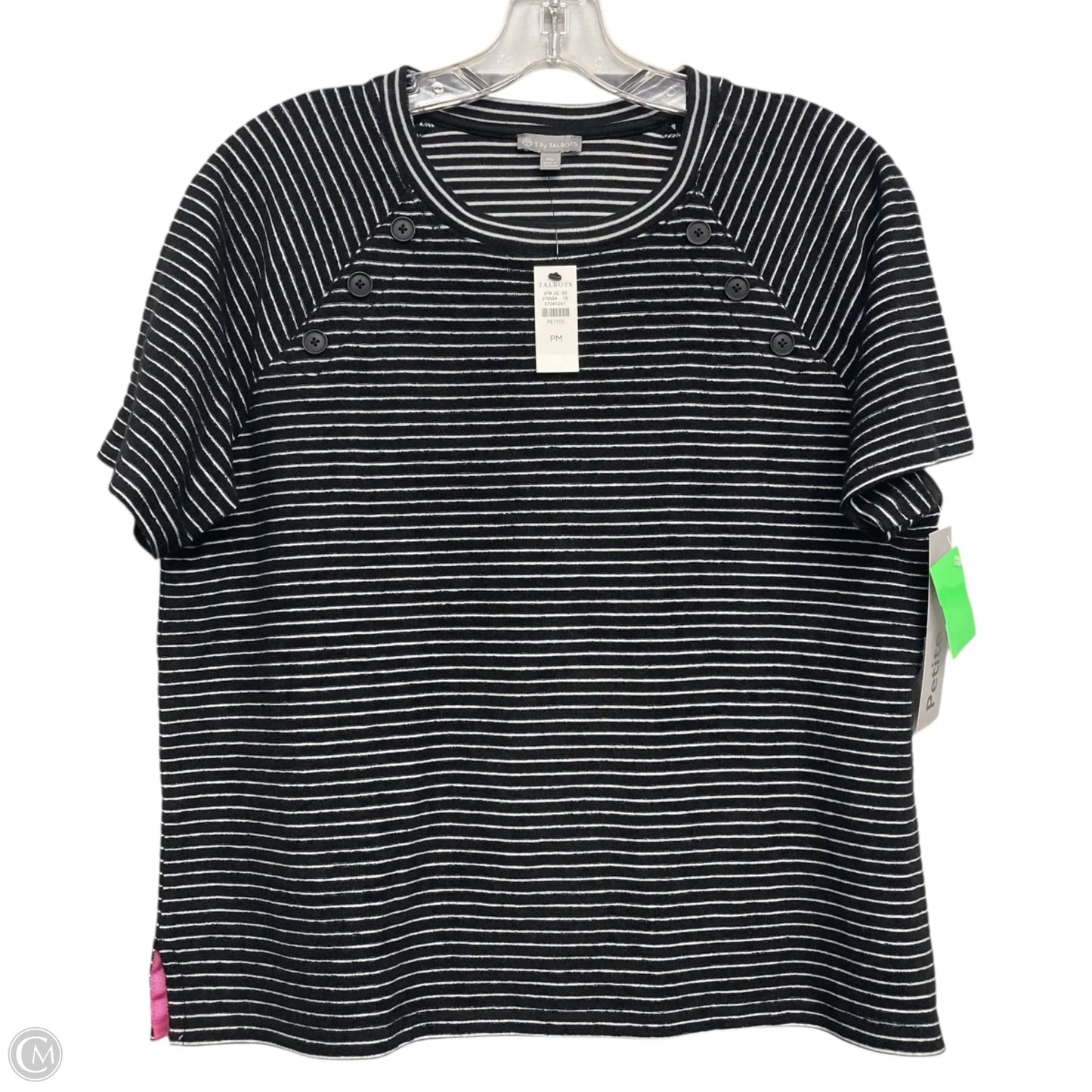 Top Short Sleeve By Talbots In Black, Size: Mp