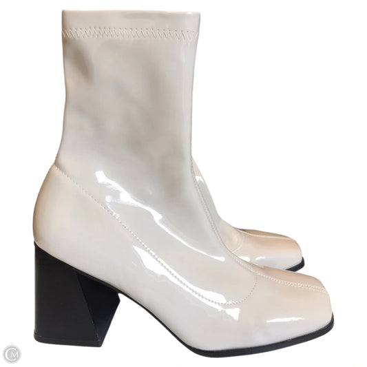Boots Mid-calf Heels By Raid In Cream, Size: 8