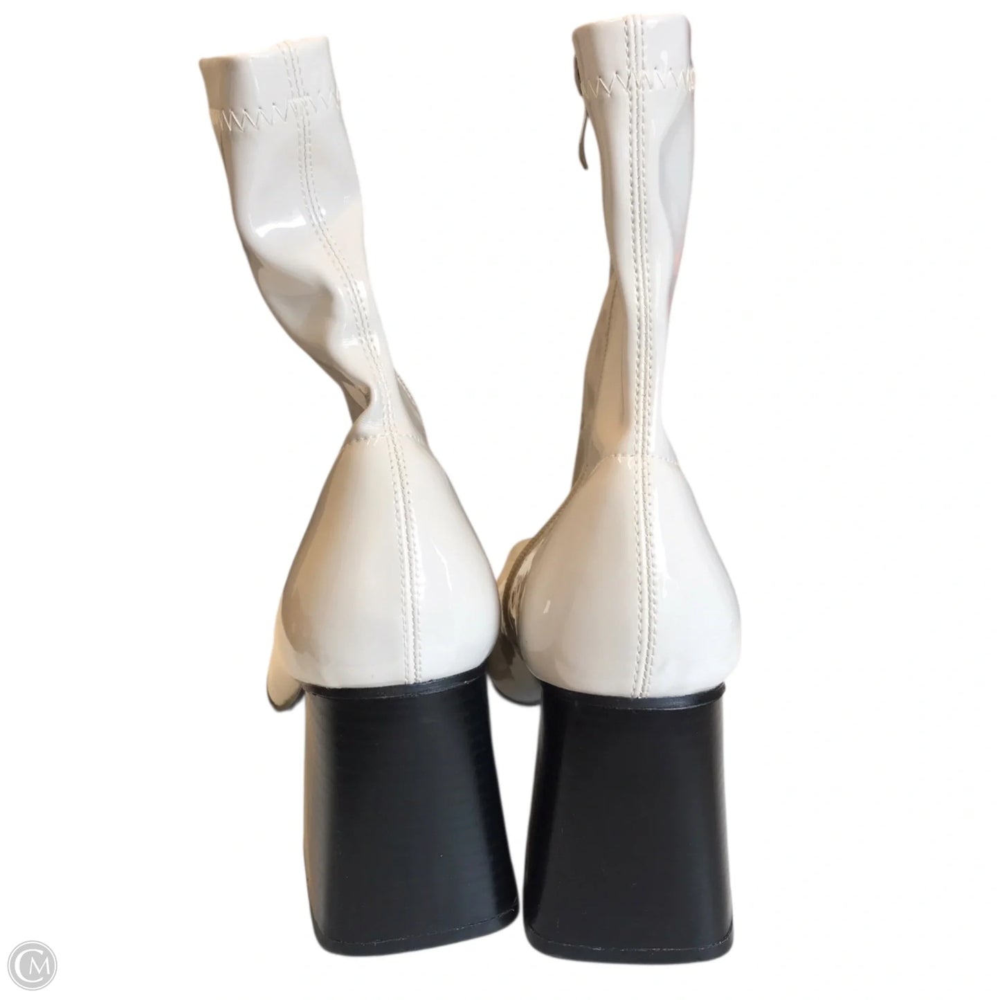 Boots Mid-calf Heels By Raid In Cream, Size: 8