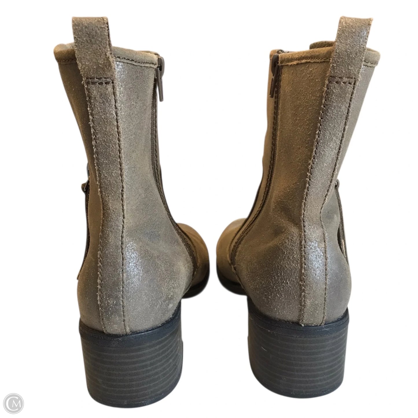 Boots Ankle Heels By Clarks In Taupe, Size: 9