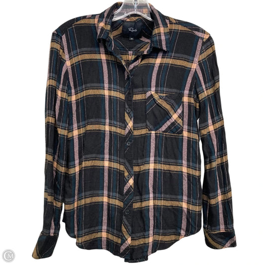 Top Long Sleeve By Rails In Plaid Pattern, Size: Xs