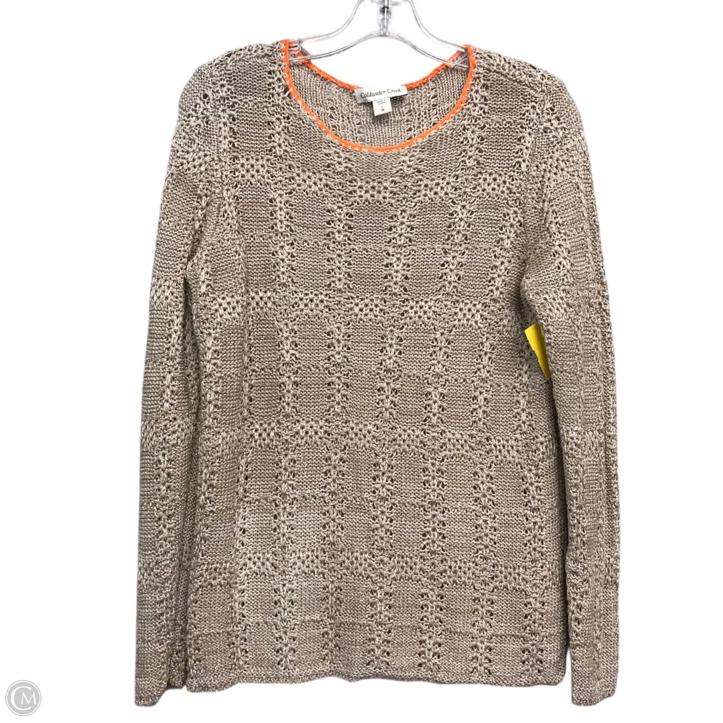 Sweater By Coldwater Creek In Tan, Size: L
