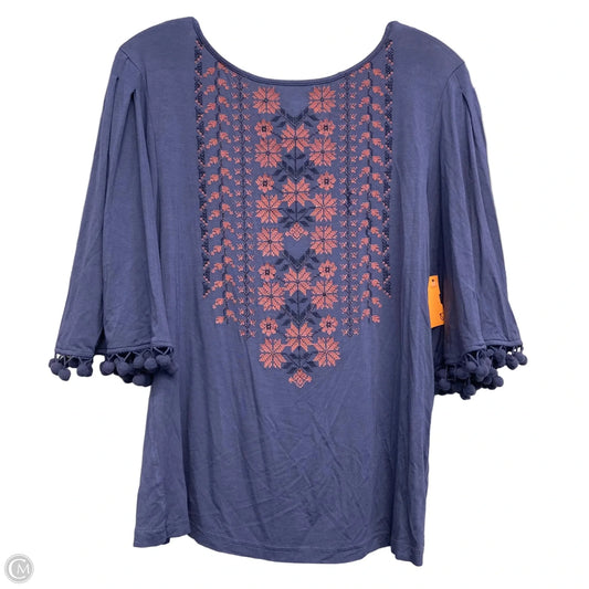Top Short Sleeve By Angel & Premium In Blue & Pink, Size: S