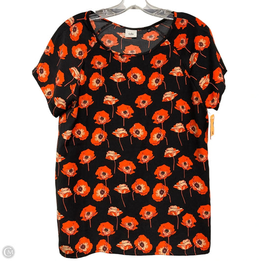 Top Short Sleeve Basic By Cabi In Floral Print, Size: S