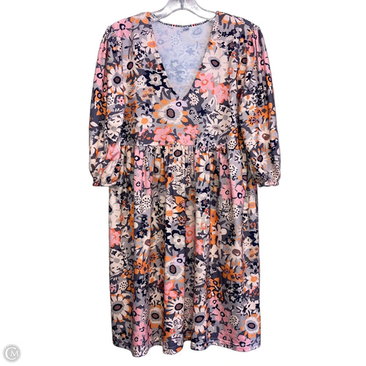 Dress Casual Short By Exclusive In Grey & Orange, Size: S