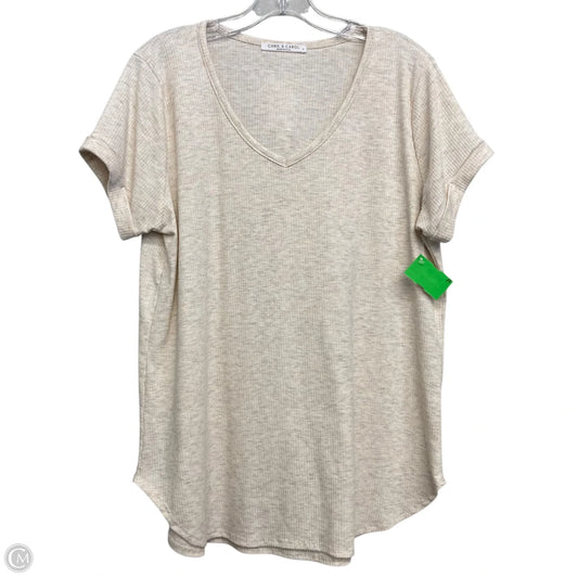 Top Short Sleeve Basic By Chris And Carol In Cream, Size: L