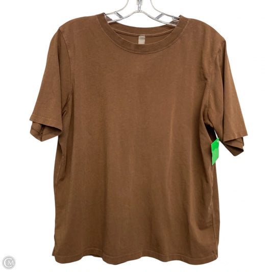 Top Short Sleeve Basic By Mono B In Brown, Size: L