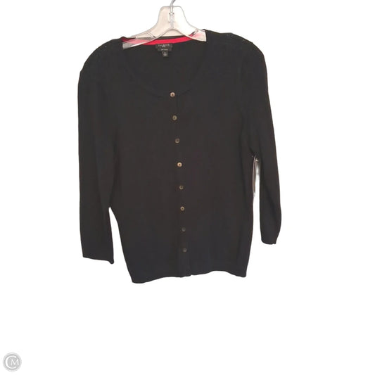 Sweater Cardigan By Talbots In Black, Size: Lp