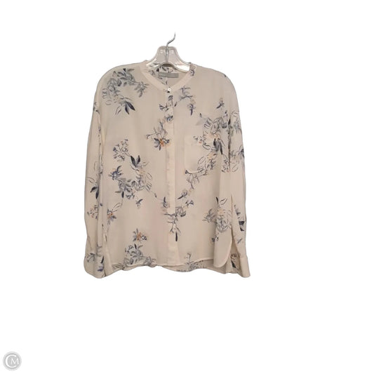 Blouse Long Sleeve By Vince In Floral Print, Size: L