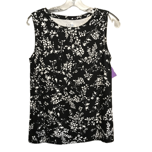 Black & White Top Sleeveless By Croft And Barrow, Size: M