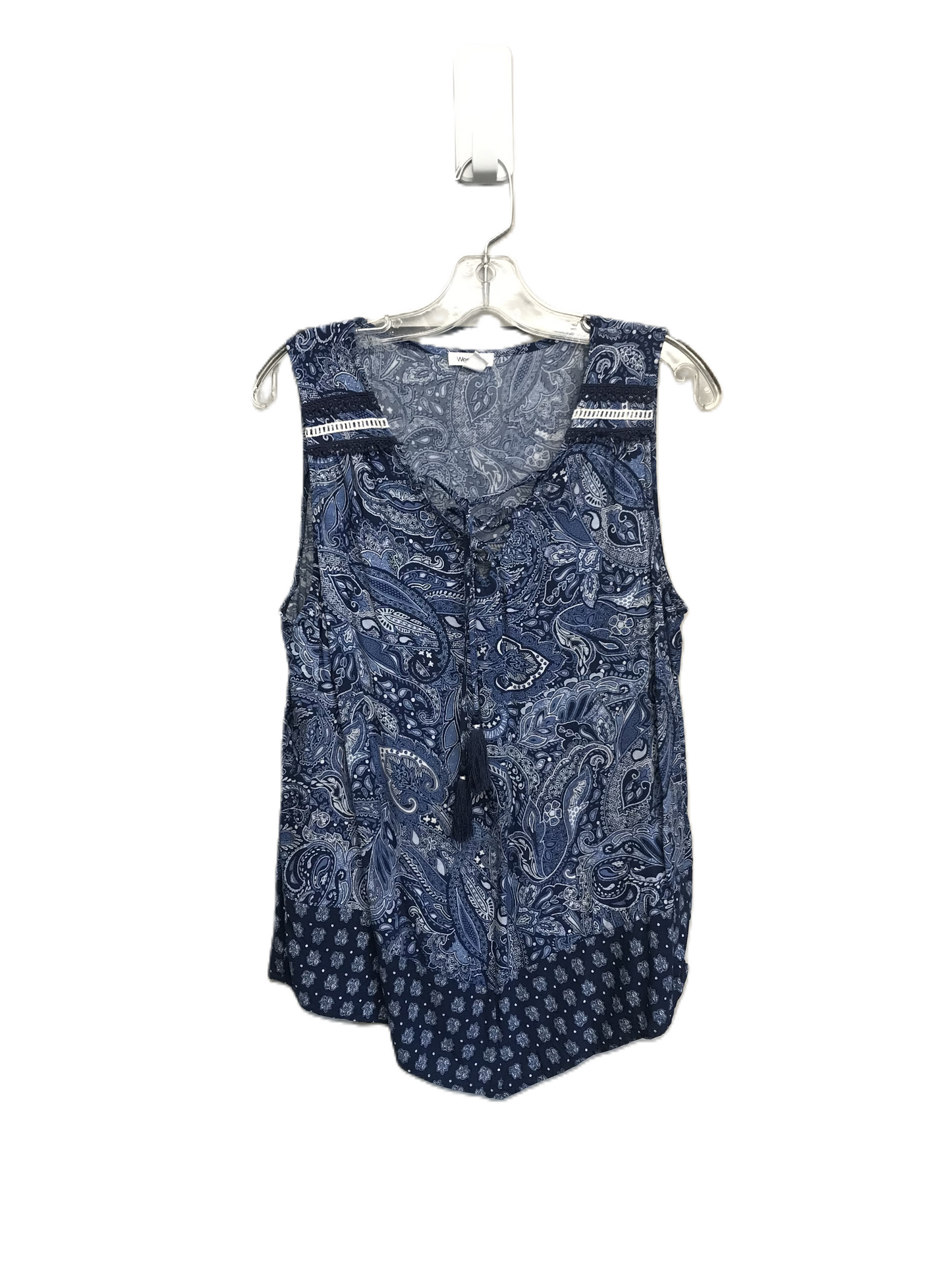 Blue Top Sleeveless By Westport, Size: L