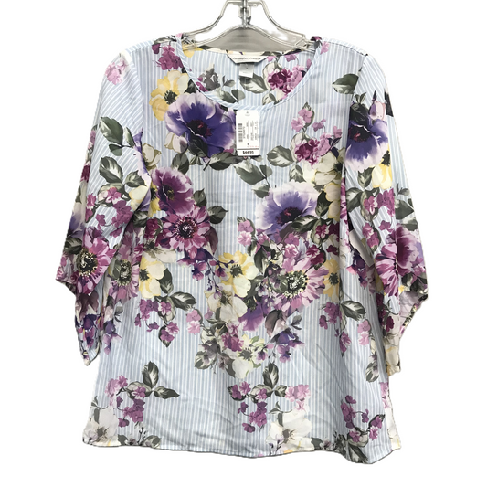 Top 3/4 Sleeve By Christopher And Banks In Floral Print, Size: S